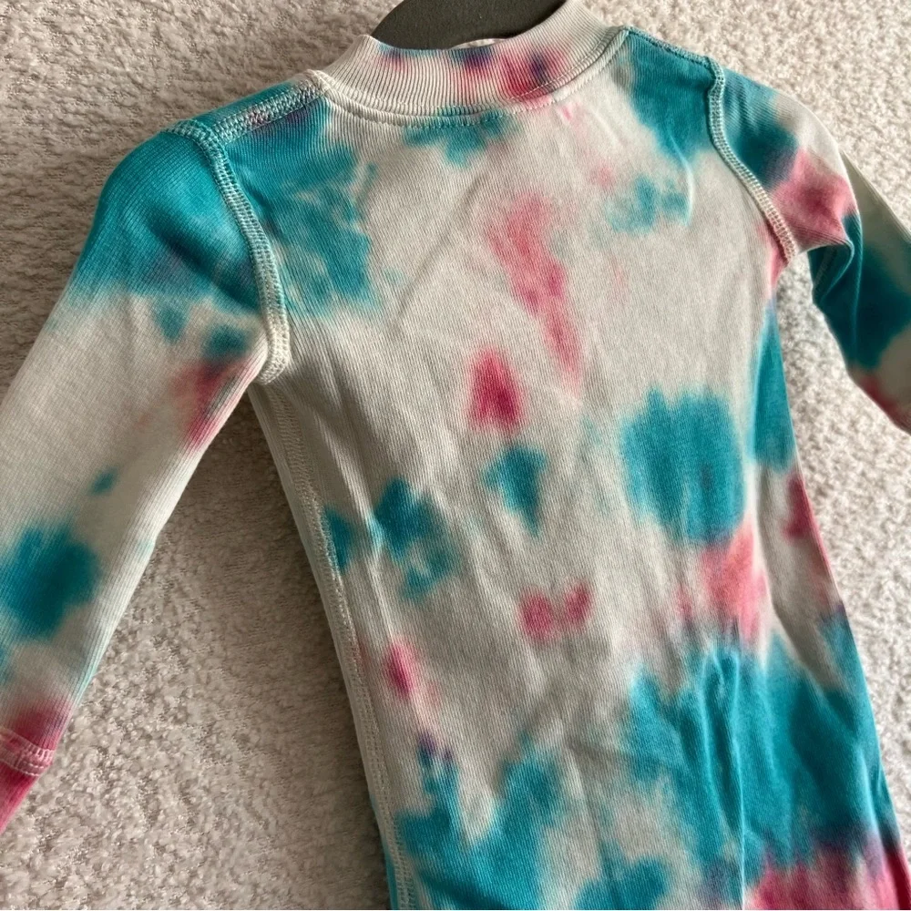 Hanna Andersson Infant‎ Tie Dye Zip Up Organic Cotton Pajamas Size 3-6 Months